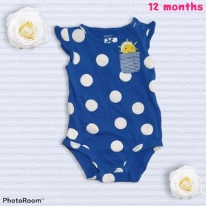 Carter's onesie blue polka dot sunshine 12 months
